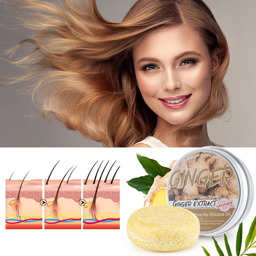GingerBloom – Natural Ginger & Olive Oil Shampoo Bar for Hair Growth & Strength