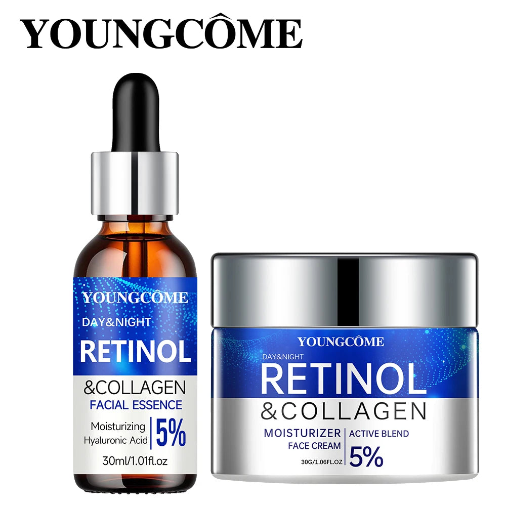 RetinolRenew Set – Feuchtigkeitsspendende und reparierende Creme + Serum für glatte, jugendliche Haut 